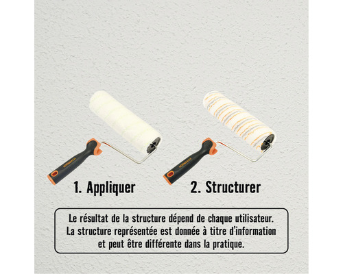 Deux rouleaux de peinture avec poignées, un pour l''application et un pour la structuration