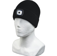 Schwarze Mütze mit LED-Licht