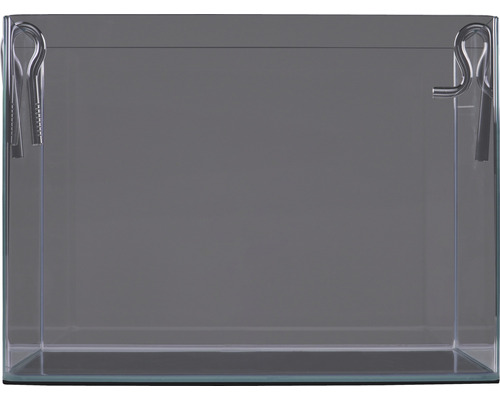 Aquarium vide en verre avec supports