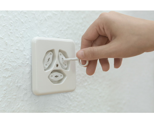 Kindersicherung für Steckdosen im Einsatz