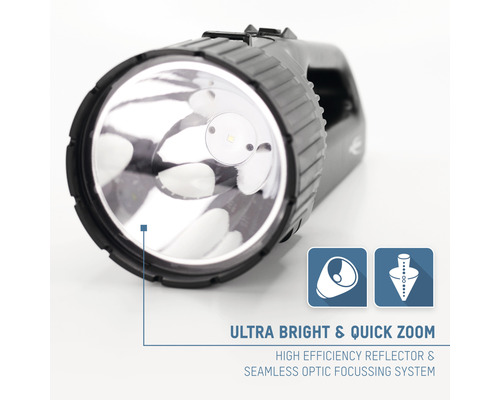 Lampe de poche noire avec fonction zoom