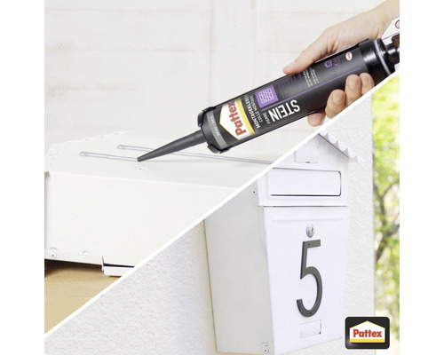 Colle de montage appliquée sur une boîte aux lettres