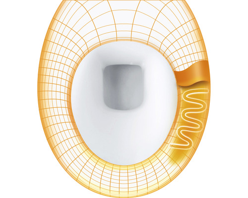Illustration d'un siège de toilette avec fonction chauffante