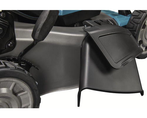 Vue détaillée d''une tondeuse à gazon avec éjection latérale