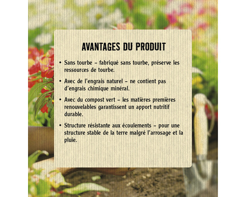 FloraSelf Nature® terreau végétal sans tourbe sans tourbe 50 l