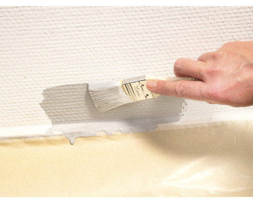 Anstreichen einer Wand mit einem Pinsel