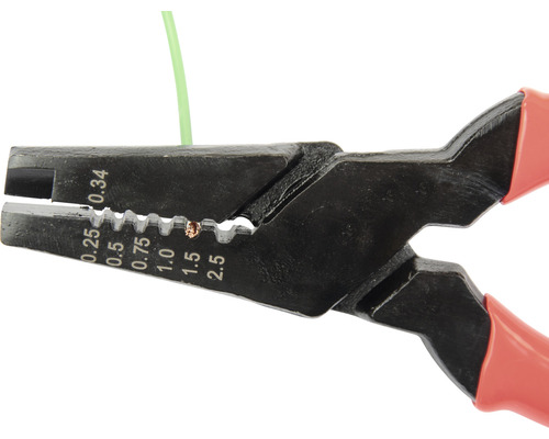 Pince à dénuder avec câble vert