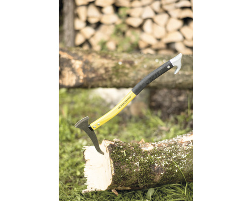 Outil de bûcheron Ochsenkopf avec une bûche