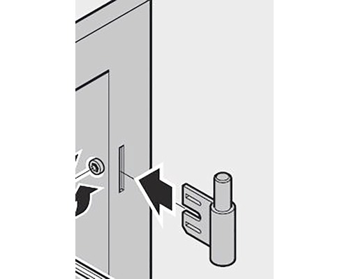 Illustration du montage d''une charnière de porte