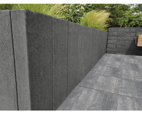 Palissade rectangulaire anthracite 20x8x90 cm