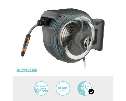 Dévidoir automatique mural Roll-up Gardena avec tuyau de 30 mètres