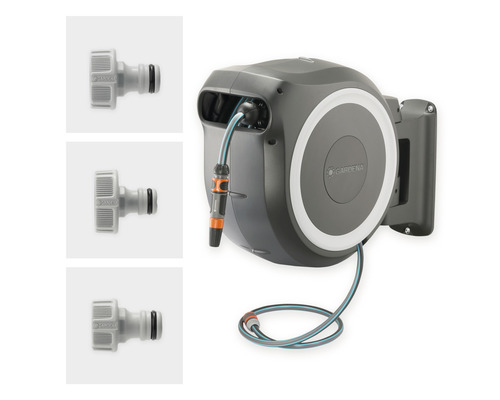 Dévidoir mural Gardena avec tuyau et raccords