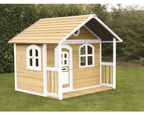 Maisonnette en bois avec véranda et fenêtres