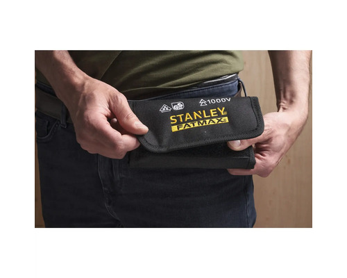 Stanley Fatmax Werkzeugtasche am Gürtel befestigt