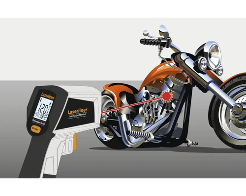 Laserliner Thermospot Pocket Infrarotthermometer zur Temperaturmessung an einem Motorrad
