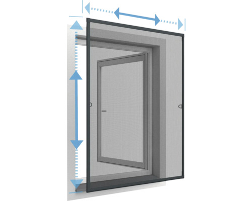 Fenêtre moustiquaire télescopique en alu home protect anthracite 100x120 cm Moustiquaire pour fenêtre avec indications de taille