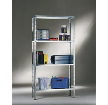 Schulte Étagère de base à emboîter zinguée 180 x 100 x 35 cm 4 tablettes cornières séparées capacité de charge 340 kg
