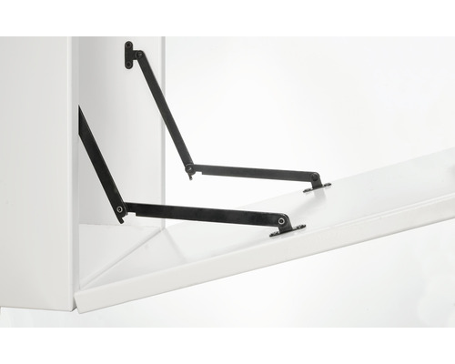 Ferrure de meuble avec fonction de levier sur une armoire