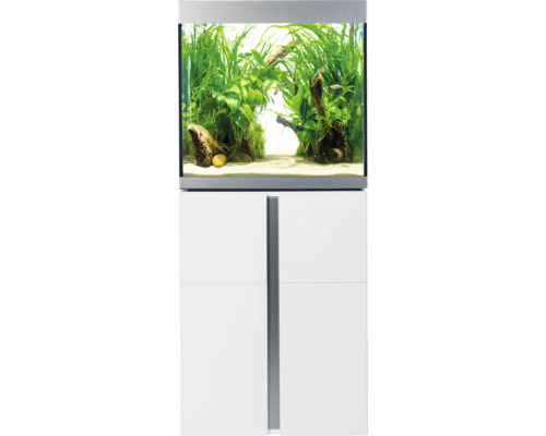 FLUVAL Aquariumkombination Siena 166 mit LED-Beleuchtung - Heizer - Aussenfilter und Unterschrank 166 l Weiss 55x55x128 cm