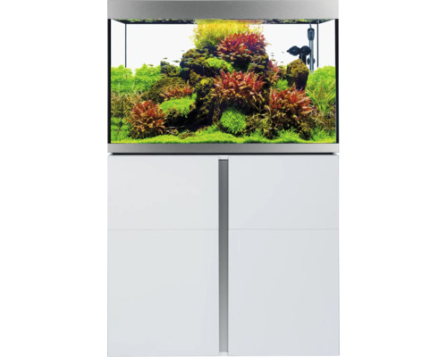 Kit complet d'aquarium Fluval Siena 272 avec éclairage LED, chauffage, filtre externe et meuble bas 272 l blanc 90 x 55 x 128 cm