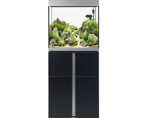 FLUVAL Aquariumkombination Siena 166 mit LED-Beleuchtung - Heizer - Aussenfilter und Unterschrank 166 l Schwarz 55x55x128 cm