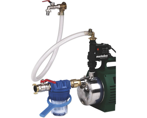 Groupe hydrophore avec robinet, filtre et tuyau