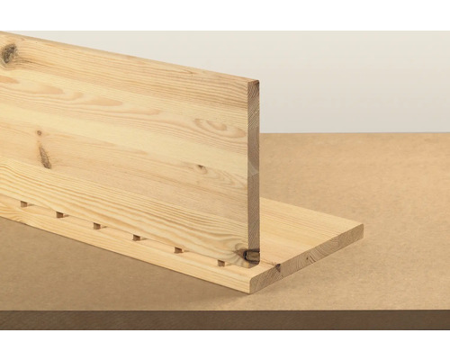 Verbindung zweier Holzbretter mit Holzstiften