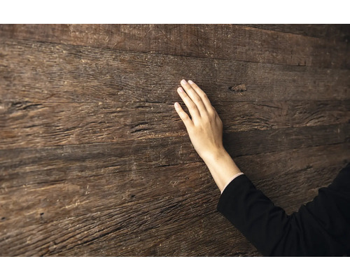 Holzpaneel mit Hand