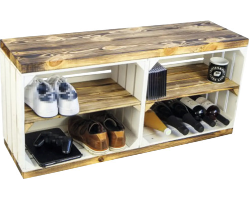 Schuhregal aus Holz mit mehreren Fächern zur Aufbewahrung von Schuhen und Accessoires