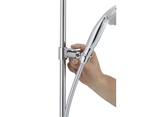 Barre de douche avec douchette et flexible de douche
