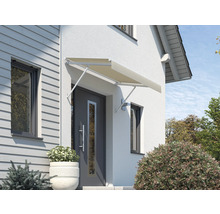 Auvent en tissu à l''entrée de la maison comme protection contre les intempéries