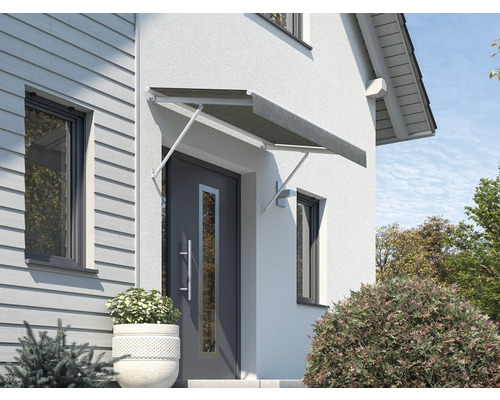 Haustürvordach mit Träger an Hausfassade