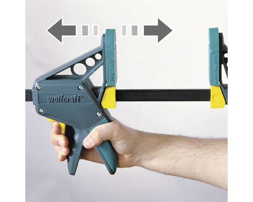 Serre-joint une main Wolfcraft en utilisation
