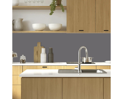 Cuisine moderne avec évier, robinet, plaque de cuisson, plan de travail et armoires de cuisine