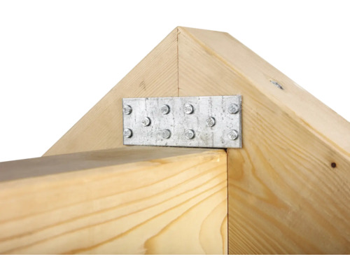 Construction de poutres en bois avec élément de connexion en métal