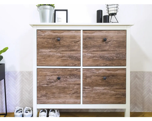 Schuhschrank mit vier Fächern im Holzdesign