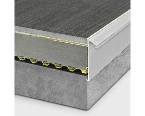 Exemple d''installation avec un profilé de carreaux pour protéger les carreaux