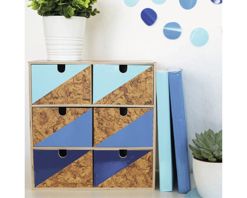 Dekorative Kommode mit sechs Schubladen und Korkdetails