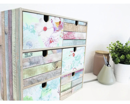 Schreibtischorganizer mit Schubladen und Blumenmuster