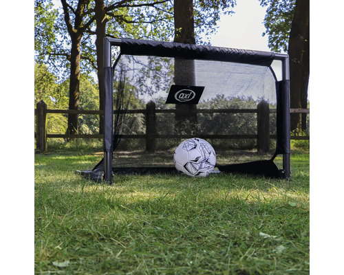 But de foot avec ballon de foot sur une pelouse