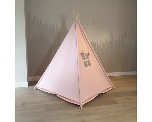 Tente de jeu rose pour enfants avec fenêtre