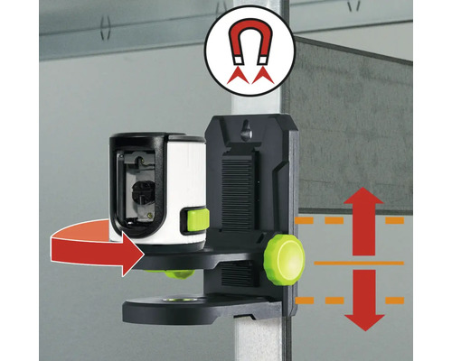 Symbole magnétique illustrant la fixation du niveau laser