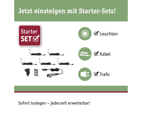 Kit de démarrage avec lampes, câble et transformateur