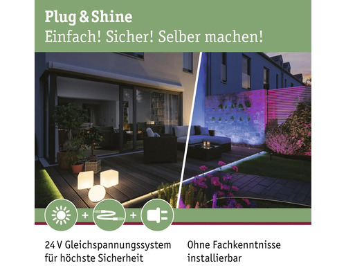 Plug and Shine Gartenbeleuchtungssystem für den Aussenbereich