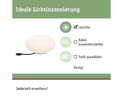 Leuchte mit Informationen zu Kabel und Trafo