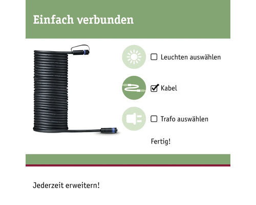 Abbildung eines Kabels mit Anschlussstücken zur Erweiterung von Beleuchtungssystemen