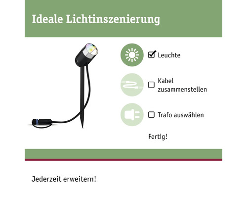 Projecteur de jardin avec piquet de terre et système d''éclairage