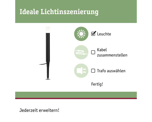 Gartenleuchte mit Kabel zur Lichtinszenierung