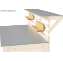 Anwendungsbeispiel einer Holzwerkbank mit Ablageflächen