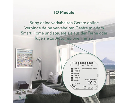 Frient IO Modul zur Integration verkabelter Geräte in ein Smart Home System